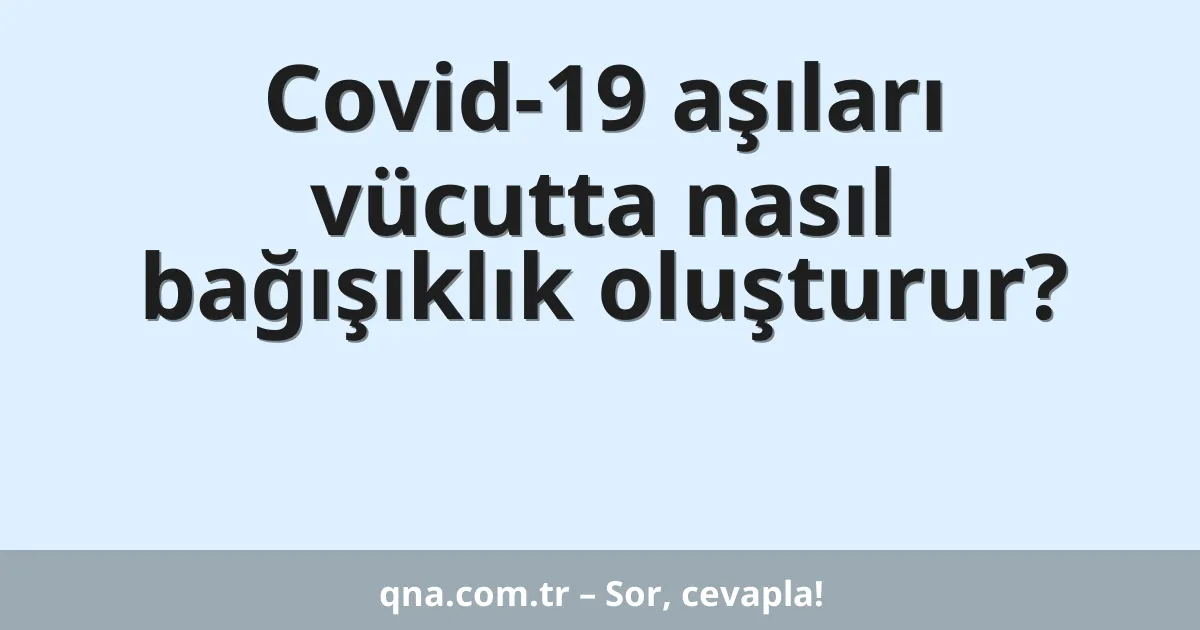 Covid-19 aşıları vücutta nasıl bağışıklık oluşturur?