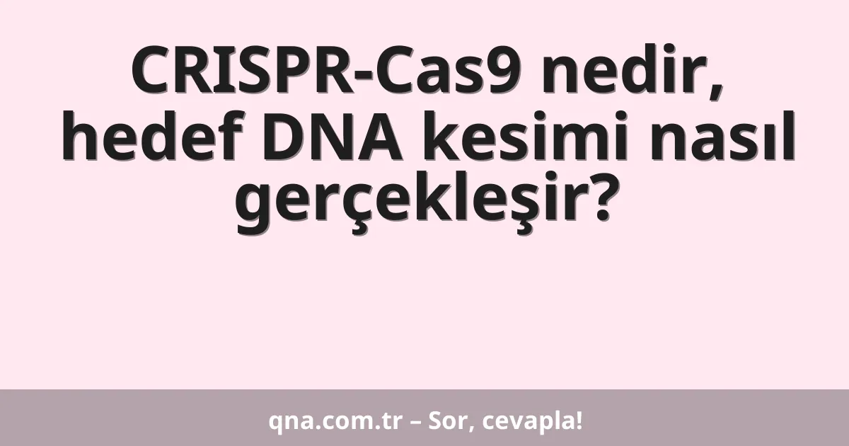 CRISPR-Cas9 nedir, hedef DNA kesimi nasıl gerçekleşir?