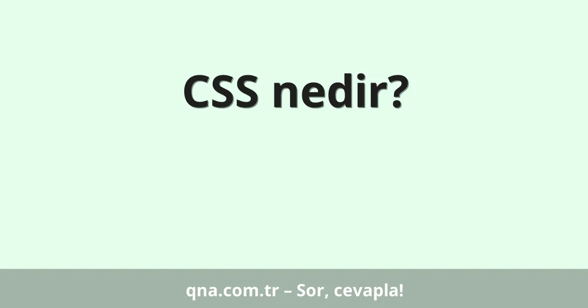 CSS nedir?