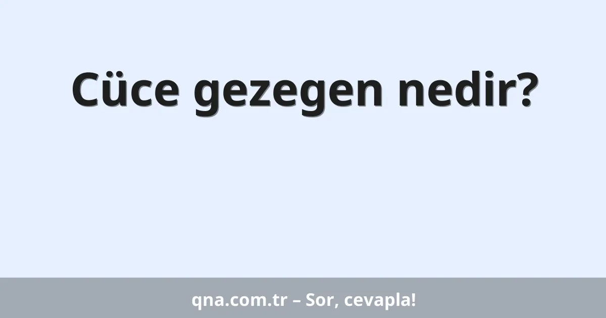 Cüce gezegen nedir?