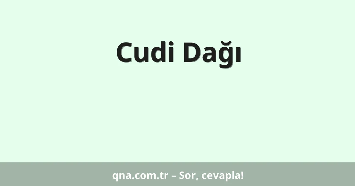 Cudi Dağı