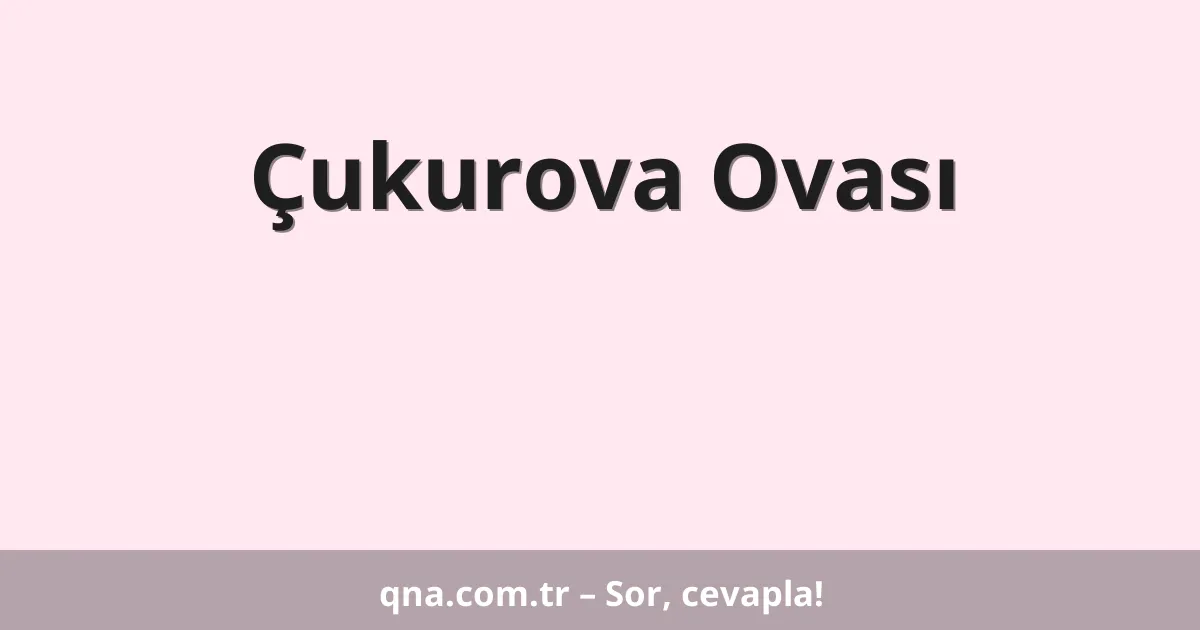 Çukurova Ovası