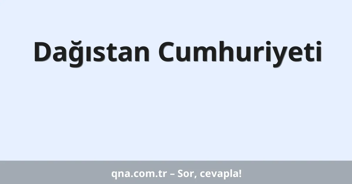 Dağıstan Cumhuriyeti