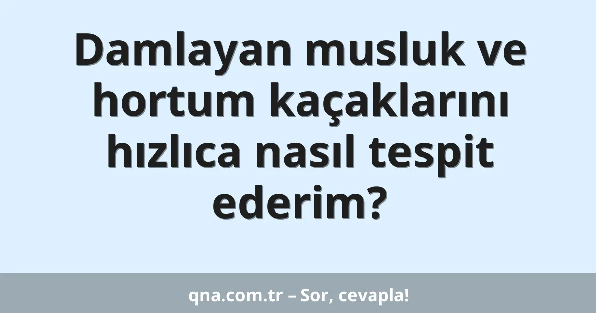 Damlayan musluk ve hortum kaçaklarını hızlıca nasıl tespit ederim?