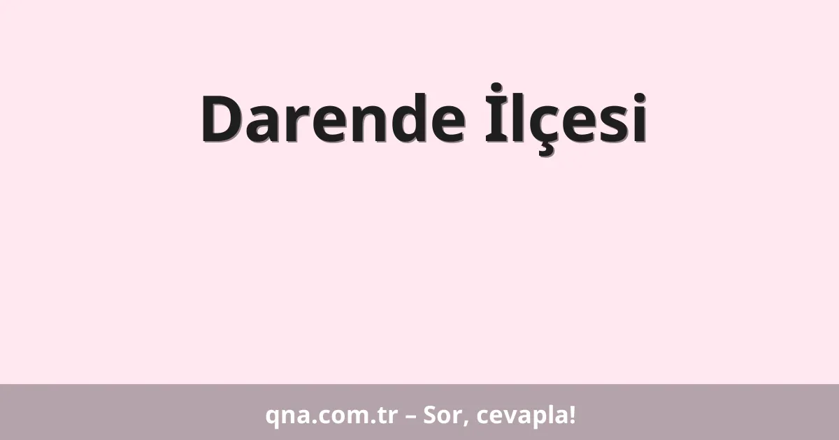 Darende İlçesi