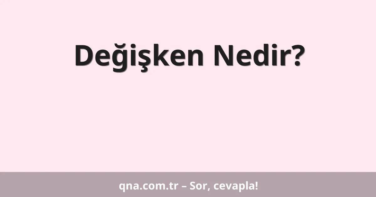 Değişken Nedir?