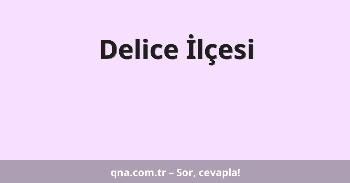 Delice İlçesi
