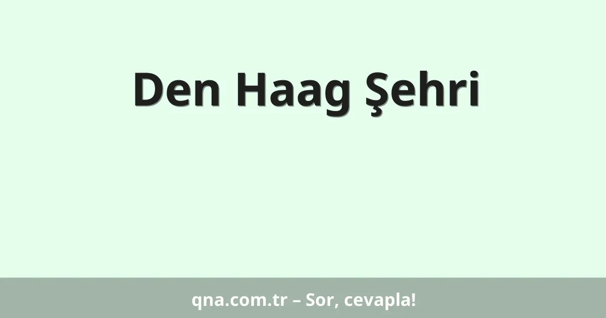 Den Haag Şehri