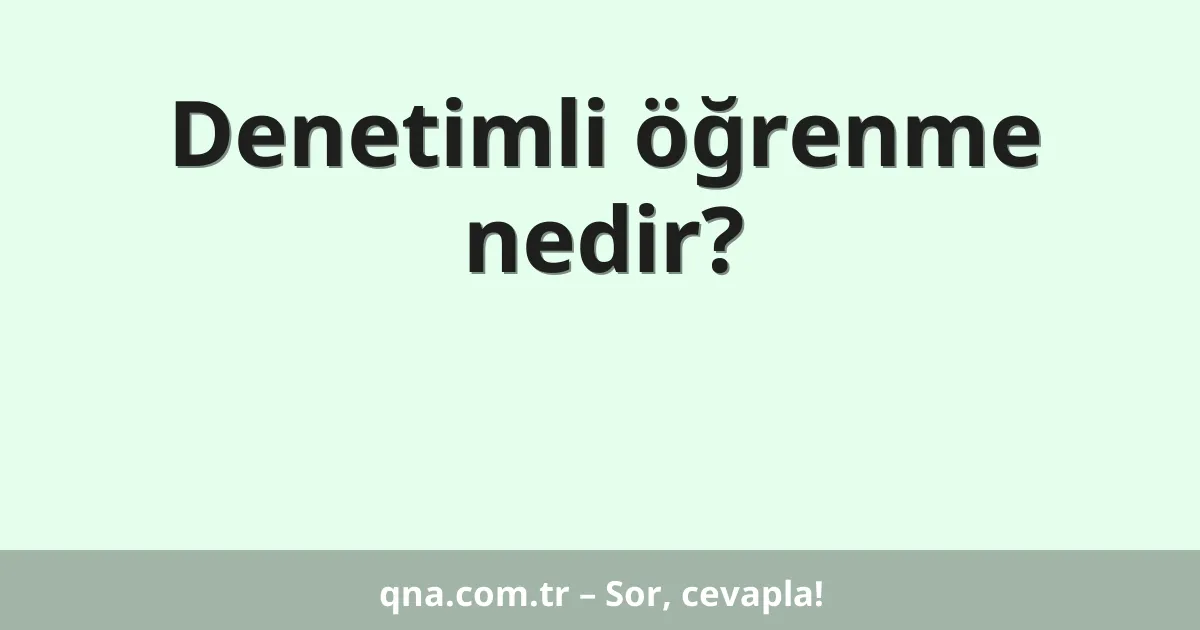 Denetimli öğrenme nedir?