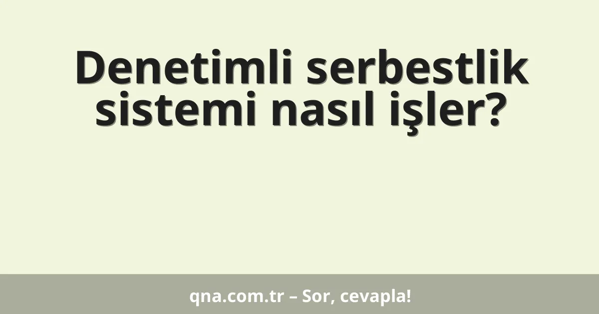 Denetimli serbestlik sistemi nasıl işler?