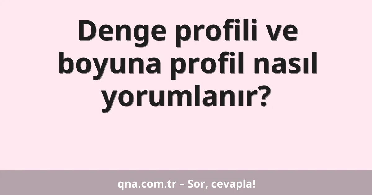 Denge profili ve boyuna profil nasıl yorumlanır?