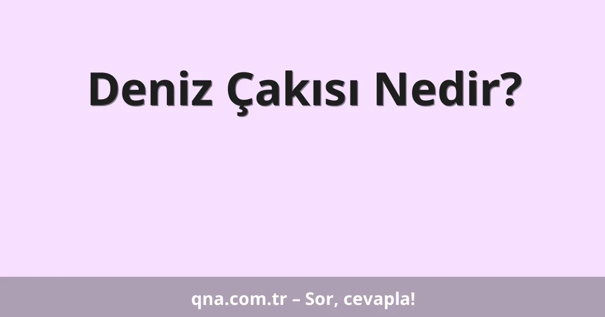 Deniz Çakısı Nedir?