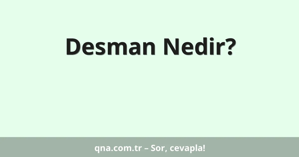 Desman Nedir?