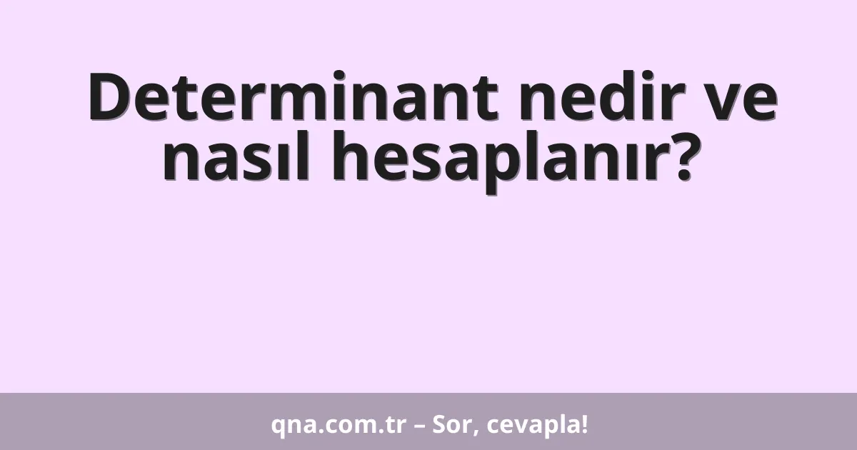 Determinant nedir ve nasıl hesaplanır?