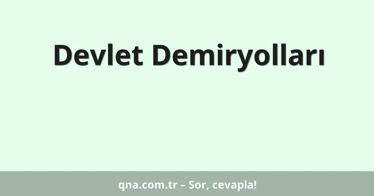 Devlet Demiryolları