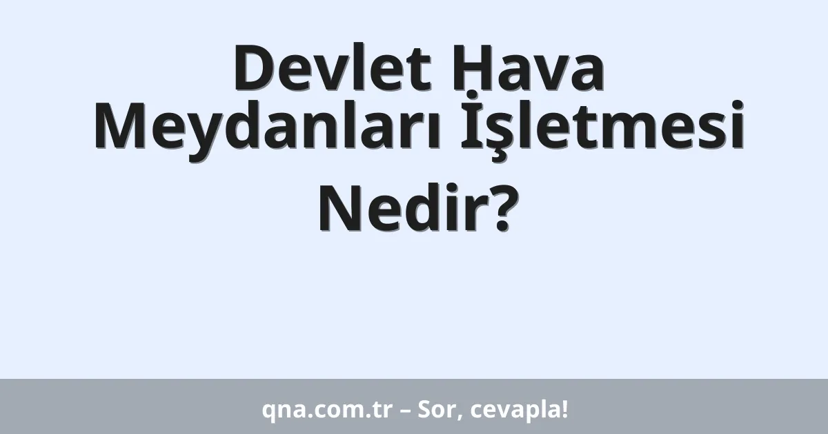 Devlet Hava Meydanları İşletmesi Nedir?