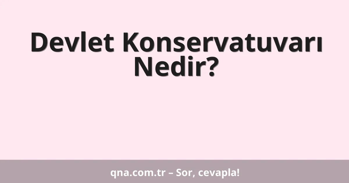 Devlet Konservatuvarı Nedir?