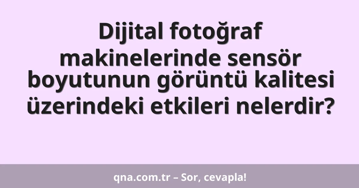 Dijital fotoğraf makinelerinde sensör boyutunun görüntü kalitesi üzerindeki etkileri nelerdir?