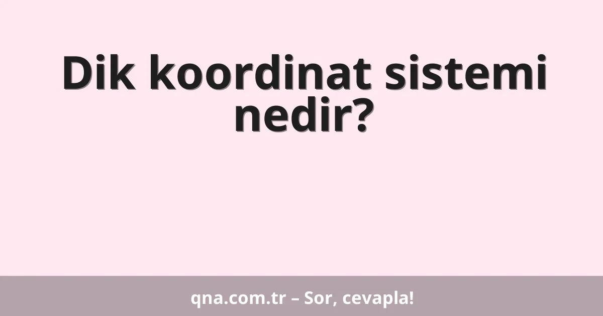 Dik koordinat sistemi nedir?