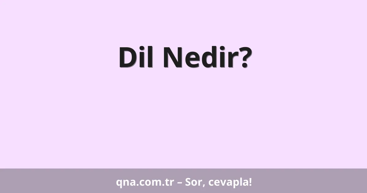Dil Nedir?