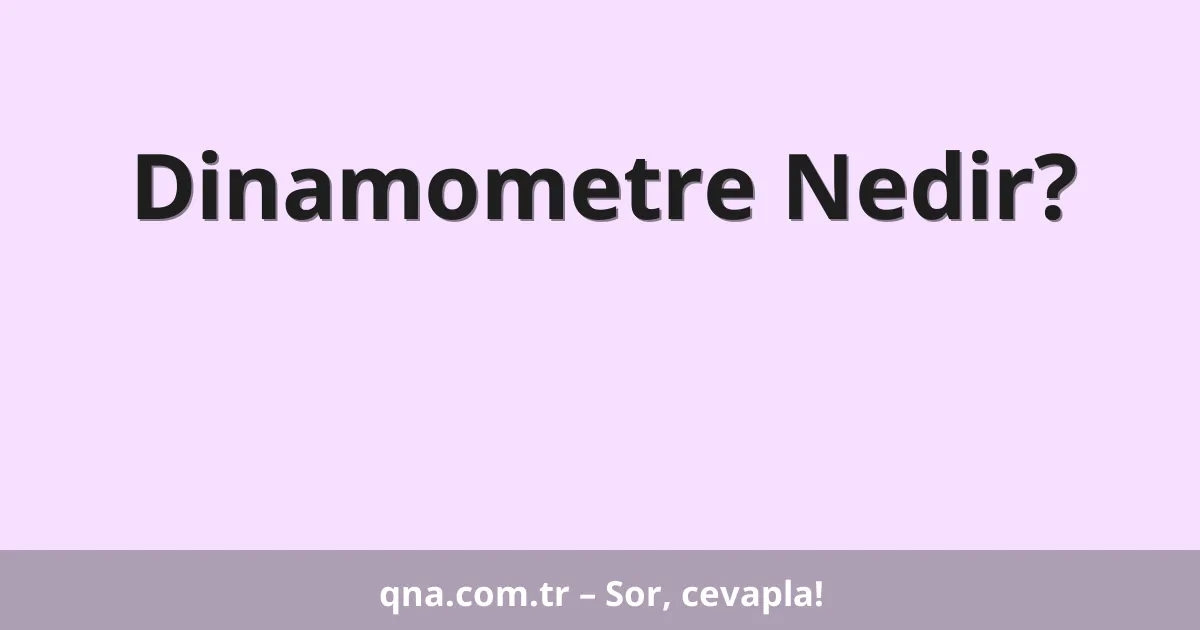 Dinamometre Nedir?