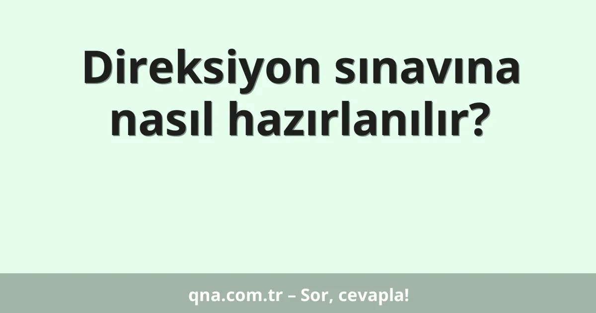 Direksiyon sınavına nasıl hazırlanılır?