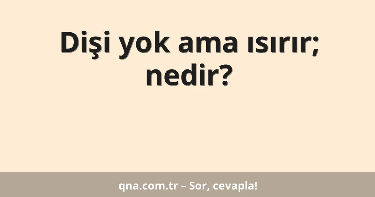 Dişi yok ama ısırır; nedir?