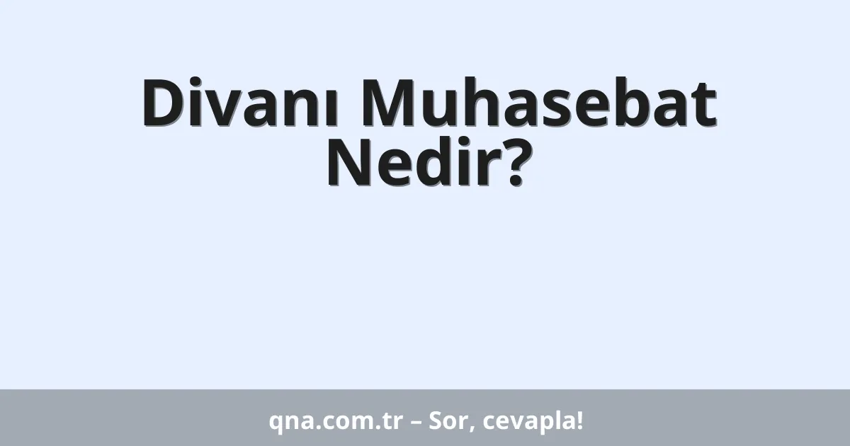 Divanı Muhasebat Nedir?