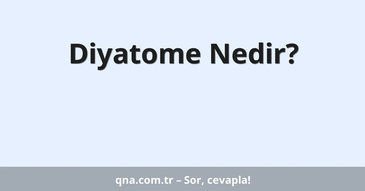 Diyatome Nedir?