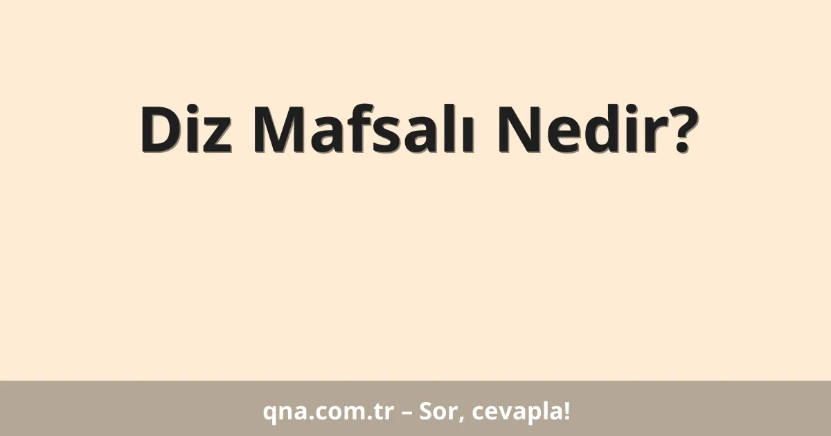 Diz Mafsalı Nedir?