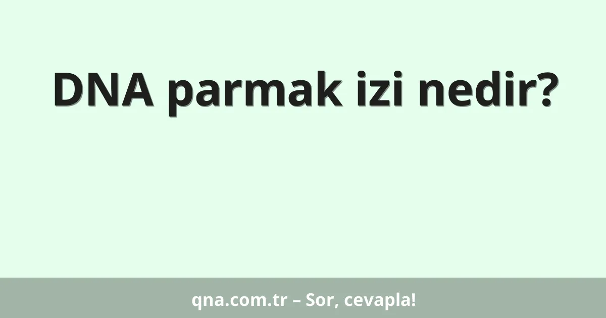 DNA parmak izi nedir?