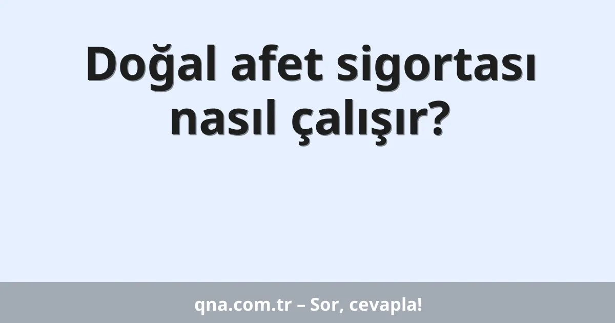 Doğal afet sigortası nasıl çalışır?