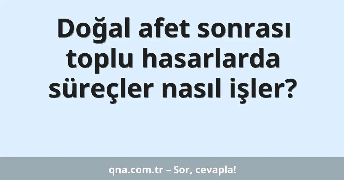 Doğal afet sonrası toplu hasarlarda süreçler nasıl işler?