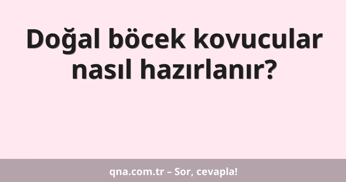 Doğal böcek kovucular nasıl hazırlanır?