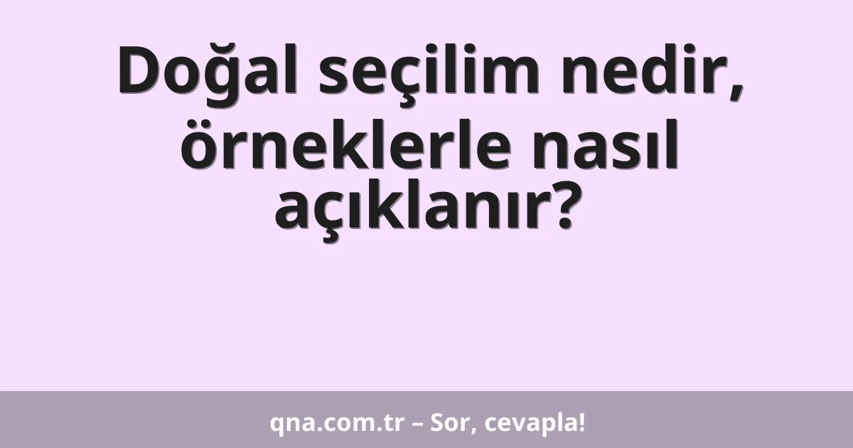 Doğal seçilim nedir, örneklerle nasıl açıklanır?