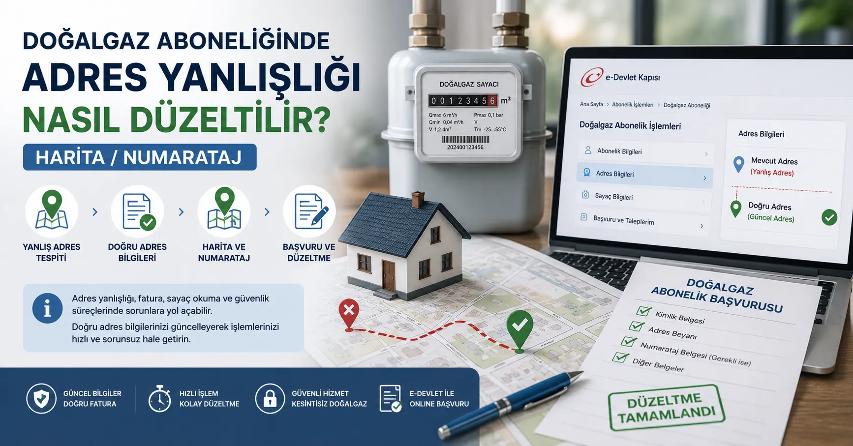 Doğalgaz aboneliğinde adres yanlışlığı nasıl düzeltilir? Harita/numarataj