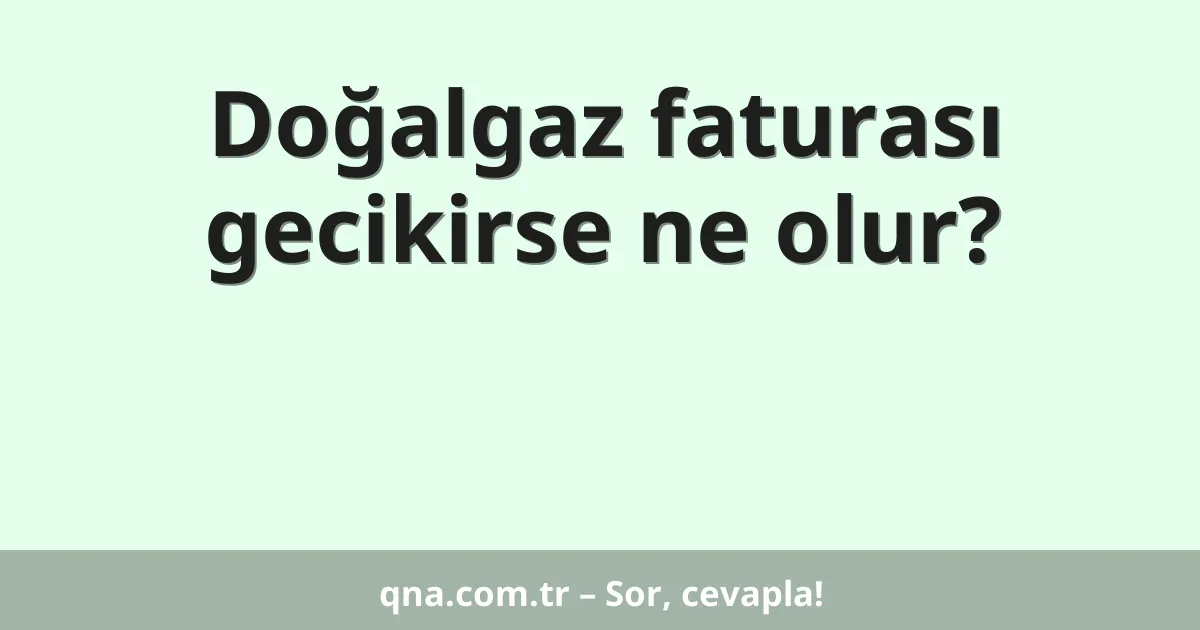 Doğalgaz faturası gecikirse ne olur?