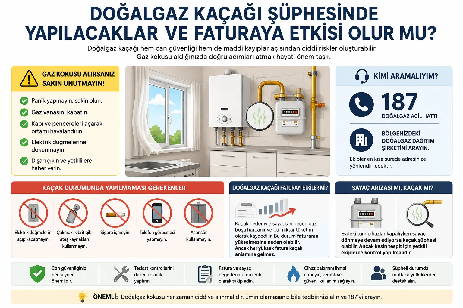 Doğalgaz kaçağı şüphesinde yapılacaklar ve faturaya etkisi olur mu?