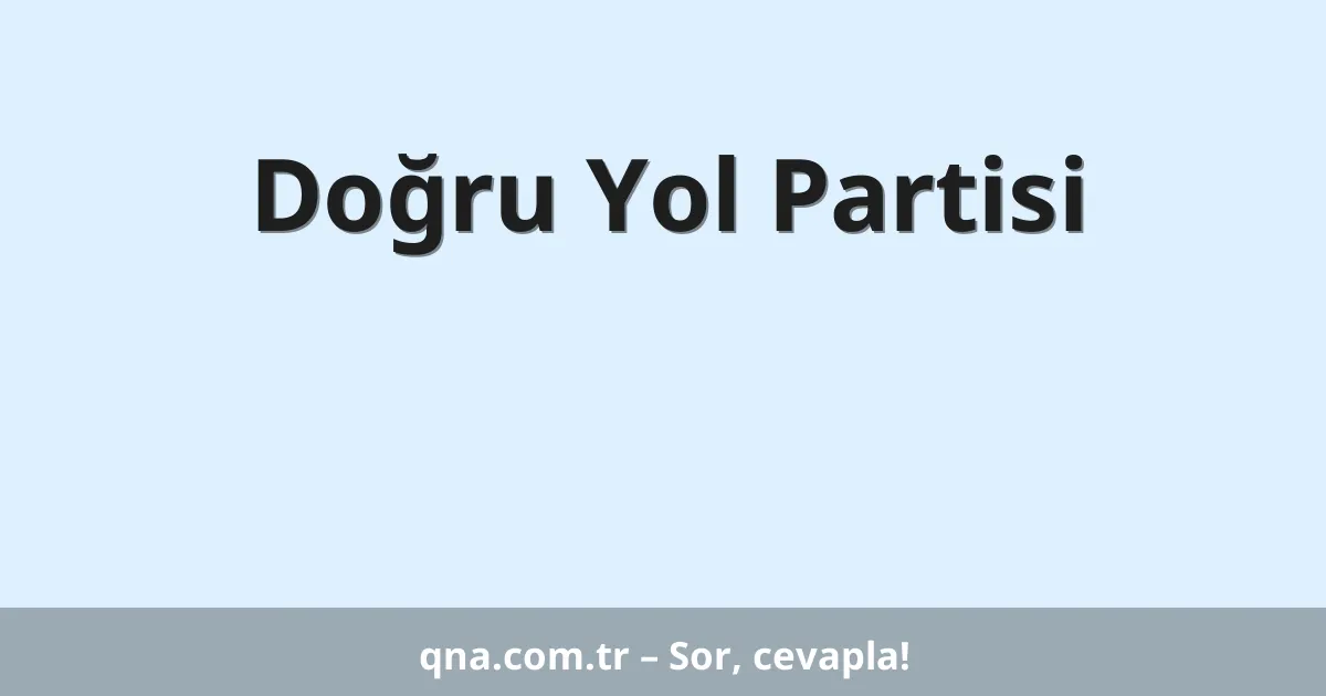 Doğru Yol Partisi