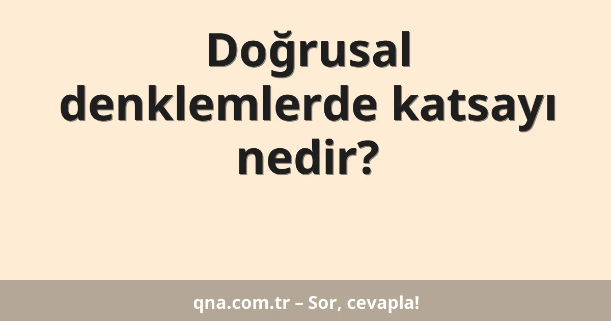 Doğrusal denklemlerde katsayı nedir?