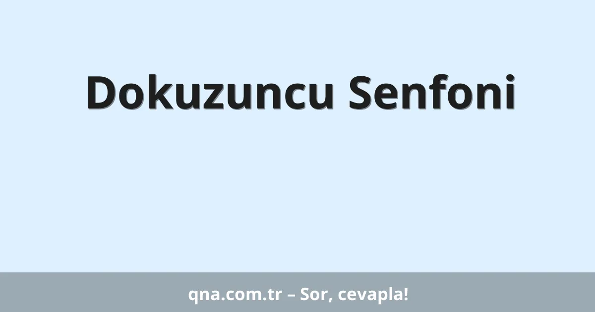 Dokuzuncu Senfoni