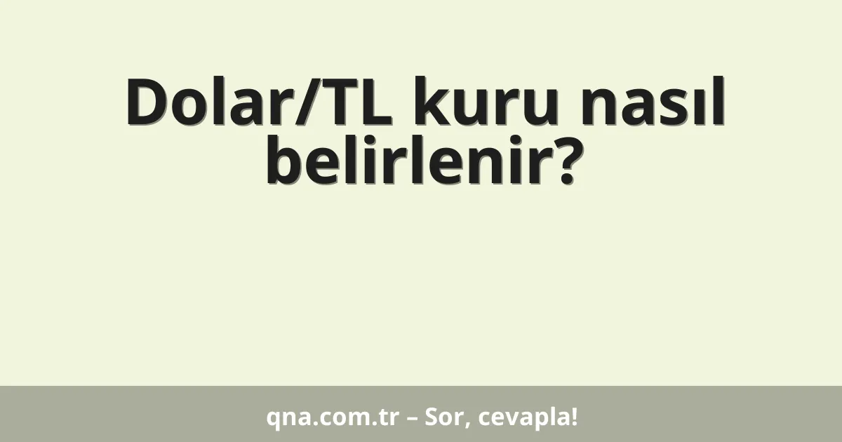 Dolar/TL kuru nasıl belirlenir?