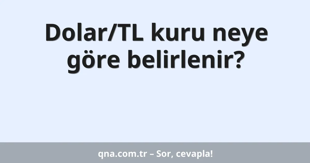 Dolar/TL kuru neye göre belirlenir?