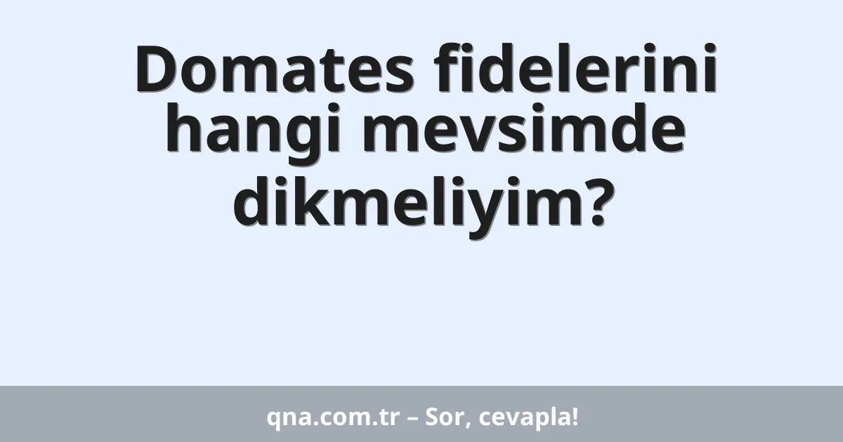 Domates fidelerini hangi mevsimde dikmeliyim?