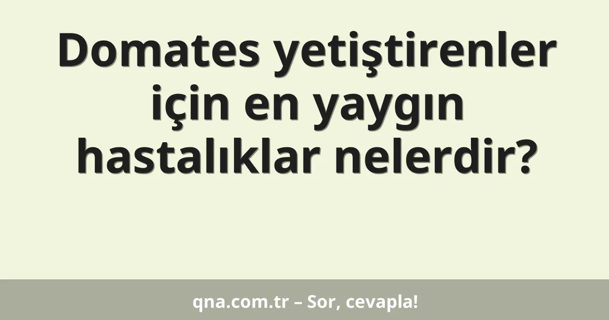 Domates yetiştirenler için en yaygın hastalıklar nelerdir?
