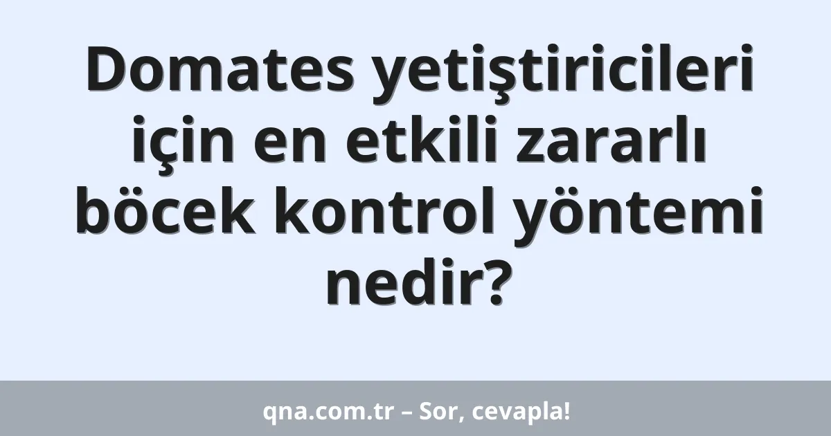 Domates yetiştiricileri için en etkili zararlı böcek kontrol yöntemi nedir?