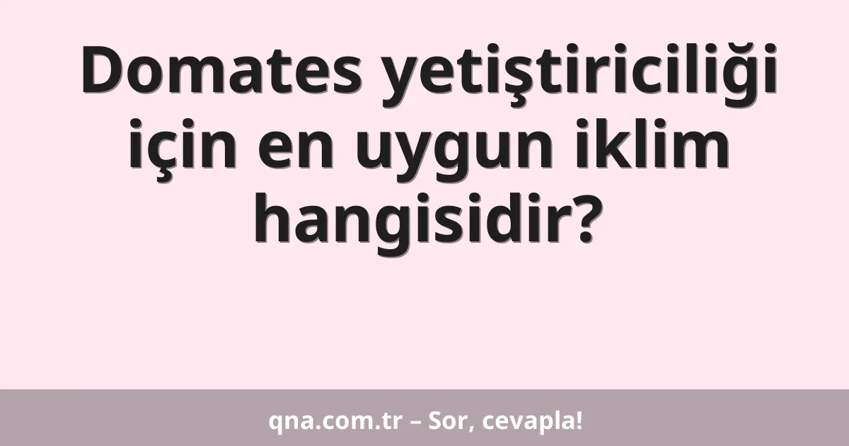 Domates yetiştiriciliği için en uygun iklim hangisidir?