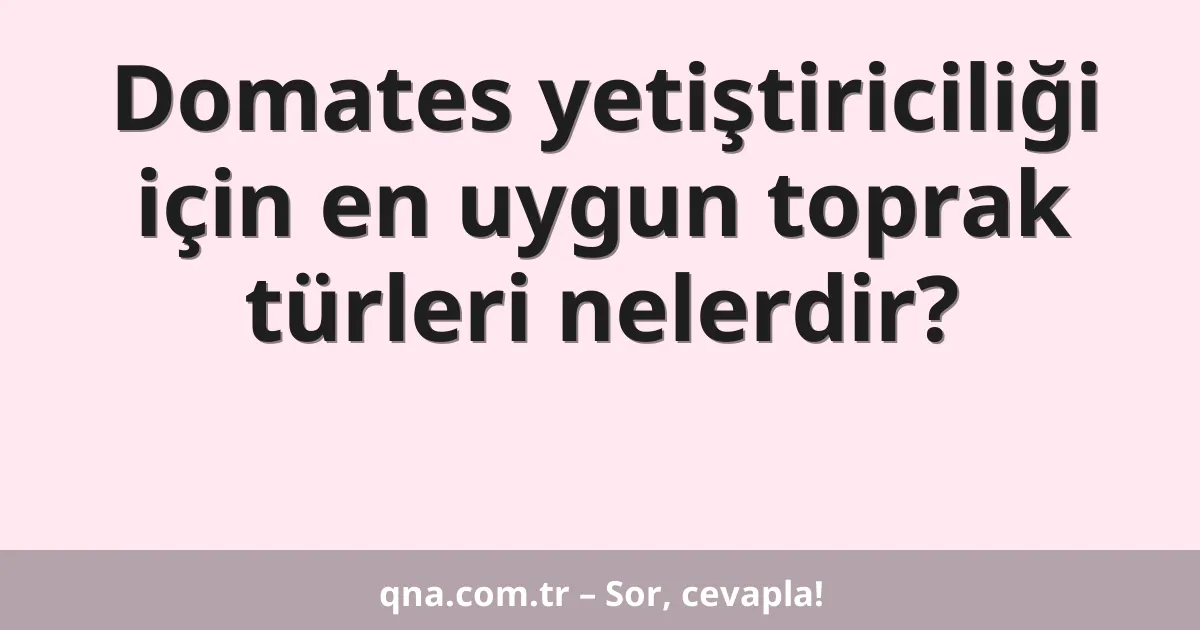 Domates yetiştiriciliği için en uygun toprak türleri nelerdir?