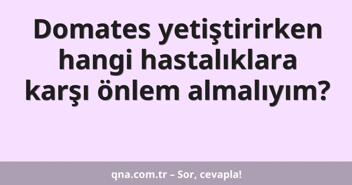 Domates yetiştirirken hangi hastalıklara karşı önlem almalıyım?