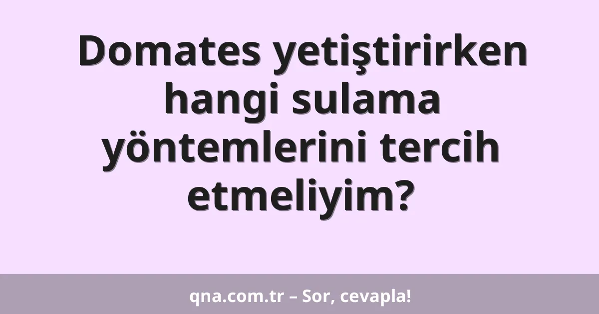 Domates yetiştirirken hangi sulama yöntemlerini tercih etmeliyim?